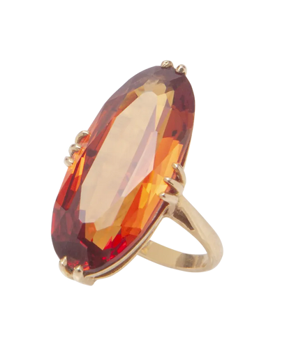 Bague 45 Ocre Marquise - Bague solitaire en or rose 18 carats citrine 58 Facettes BO200022/OCREMARQUISE