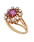 Bague 52 Marguerite - Bague en or jaune saphir rose et diamants 58 Facettes BO220265/MargueriteSaphirRose