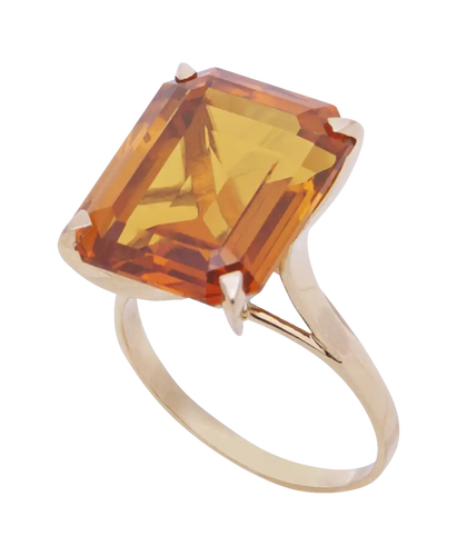 Bague 54 Sunny - Bague cocktail en or jaune 18 carats et citrine 58 Facettes BO210618/SUNNY/PHOTO