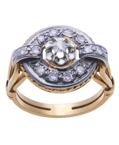 Bague 53 Allégresse - Bague alliance en or jaune et blanc diamants 58 Facettes BO200089/ALLEGRESSE/PHOTO