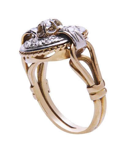 Bague 53 Allégresse - Bague alliance en or jaune et blanc diamants 58 Facettes BO200089/ALLEGRESSE/PHOTO