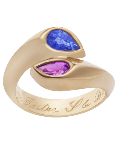 Bague 50 Bague Toi et Moi en or jaune 18 carats et saphirs 58 Facettes BO200004/TOIETMOISAPHIRS