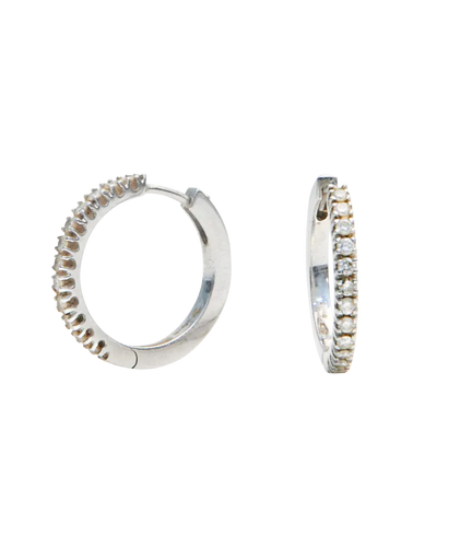 Boucles d'oreilles Créoles - Boucles d'oreilles en or blanc et diamants 58 Facettes BO220436/CREOLESDIAMANTS/PHOTO