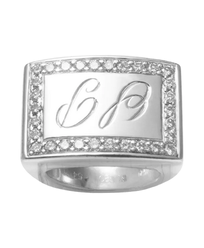 Bague 52 Piaget - Chevalière en or blanc et diamants 58 Facettes BO200174/PAVAGEDIAMANTS