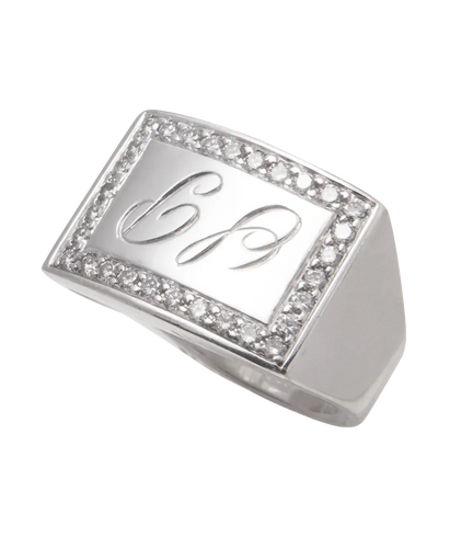 Bague 52 Piaget - Chevalière en or blanc et diamants 58 Facettes BO200174/PAVAGEDIAMANTS
