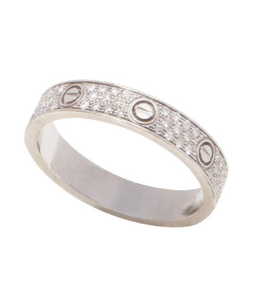 Bague 58 Cartier Love - Alliance pavée en or blanc 18 carats et diamants 58 Facettes BO230553/BAGUELOVEPAVÉECARTIER
