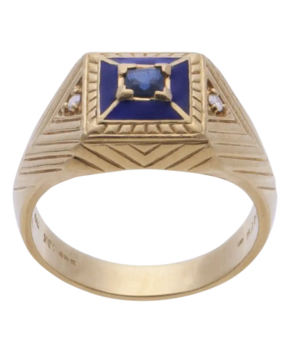 Bague 71 Fabergé Étoile Polaire - Chevalière en or jaune diamants et saphir 58 Facettes BO200010/ETOILEPOLAIREFABERGE