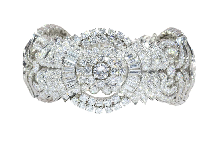 Bracelet Bracelet articulé vintage années 1950 en platine et diamants 58 Facettes 25325-0281