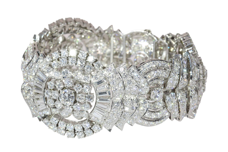 Bracelet Bracelet articulé vintage années 1950 en platine et diamants 58 Facettes 25325-0281