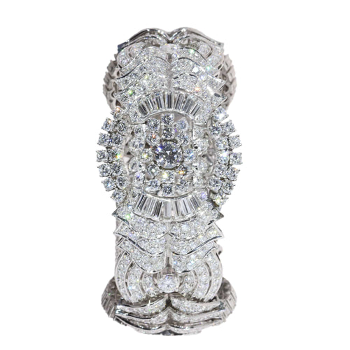 Bracelet Bracelet articulé vintage années 1950 en platine et diamants 58 Facettes 25325-0281