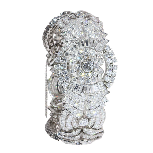 Bracelet Bracelet articulé vintage années 1950 en platine et diamants 58 Facettes 25325-0281