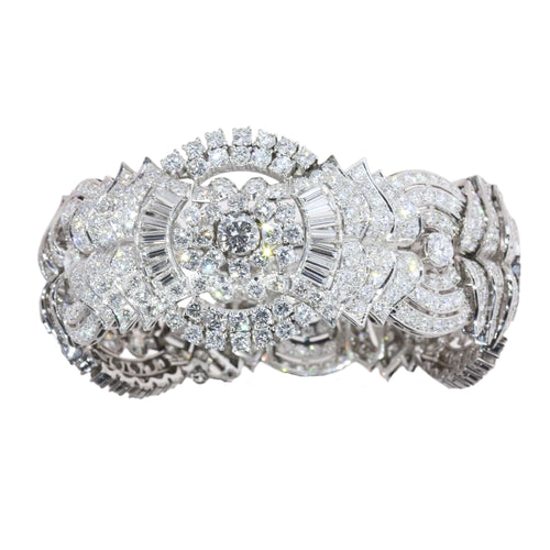 Bracelet Bracelet articulé vintage années 1950 en platine et diamants 58 Facettes 25325-0281