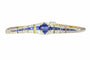 Bracelet Bracelet Art déco en or bicolore 18K avec saphirs et diamants 58 Facettes 13042-0008