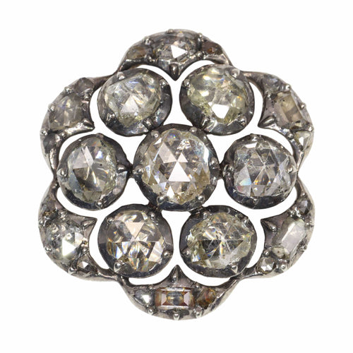 Bouton géorgien en argent serti de 25 diamants 58 Facettes 14095-0001