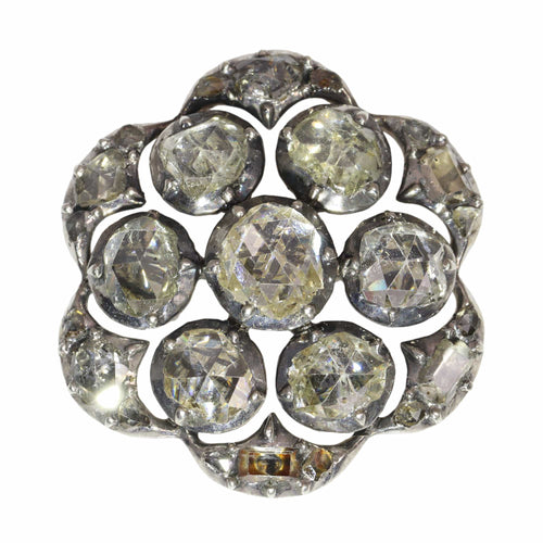 Bouton géorgien en argent serti de 25 diamants 58 Facettes 14095-0001