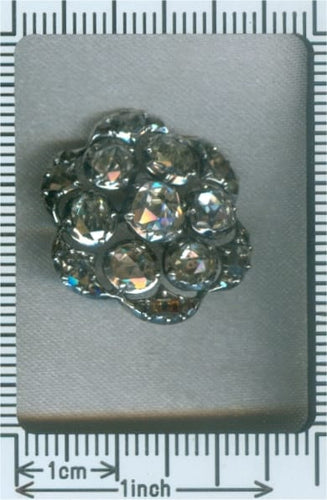 Bouton géorgien en argent serti de 25 diamants 58 Facettes 14095-0001