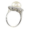 Bague 51 Bague de fiançailles Art déco en platine avec perle et diamants 58 Facettes 16046-0020