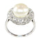 Bague 51 Bague de fiançailles Art déco en platine avec perle et diamants 58 Facettes 16046-0020