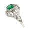 Bague 59 Bague de fiançailles vintage 1920 en platine, émeraude colombienne et diamants 58 Facettes 16144-0061