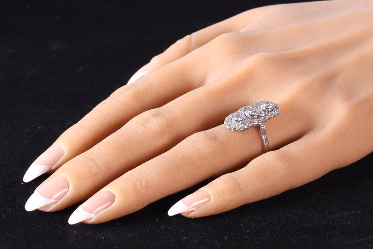 Bague 56 Bague vintage Art déco revival en platine et diamants 58 Facettes 16300-0191