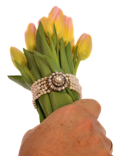 Bracelet Bracelet victorien en or rouge 18k, argent, perles et diamants 58 Facettes 16323-0044