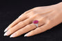 Bague 52 Bague Art déco en platine et or rouge 18K, rubis 13,52 ct et diamants 58 Facettes 17059-0258