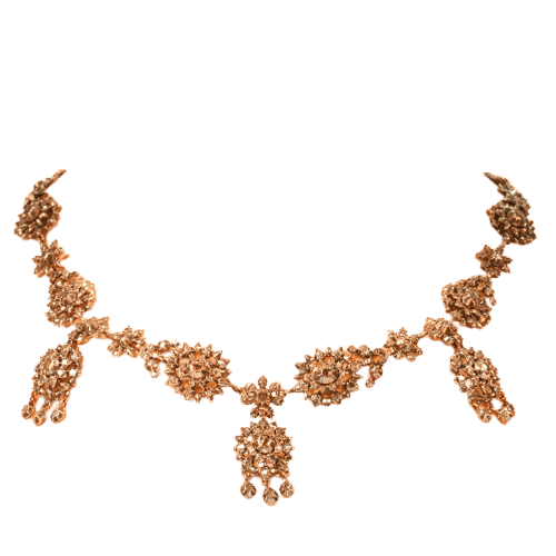 Collier Collier guirlande victorien vers 1850 en or rouge 18K et diamants 58 Facettes 17073-0105