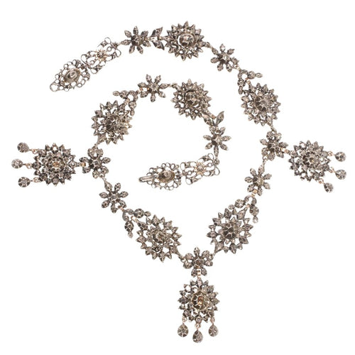 Collier Collier guirlande victorien vers 1850 en or rouge 18K et diamants 58 Facettes 17073-0105
