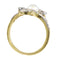 Bague 56 Belle Époque - Bague de fiançailles en or 18K bicolore, diamants et perle 58 Facettes 18054-0231