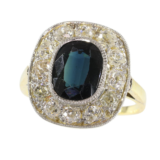 Bague 51 Bague vintage - Saphir et diamants en or jaune 18K 58 Facettes 18351-0023
