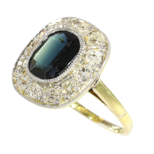 Bague 51 Bague vintage - Saphir et diamants en or jaune 18K 58 Facettes 18351-0023