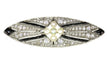 Broche Broche Art déco en argent sur or 18K, diamants, onyx et perles 58 Facettes 18309-0001