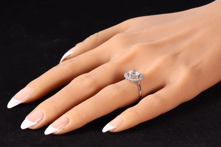 Bague 54 Bague Art déco en platine avec 17 diamants (env. 1,67 ct) 58 Facettes 19157-0036