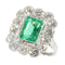 Bague 52 Bague de fiançailles en platine, émeraude 2,20 ct et diamants 58 Facettes 19343-0010