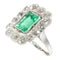 Bague 52 Bague de fiançailles en platine, émeraude 2,20 ct et diamants 58 Facettes 19343-0010