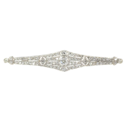 Broche Broche barrette Art déco en platine et diamants 58 Facettes 19309-0109