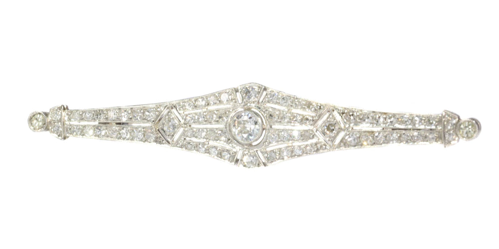 Broche Broche barrette Art déco en platine et diamants 58 Facettes 19309-0109