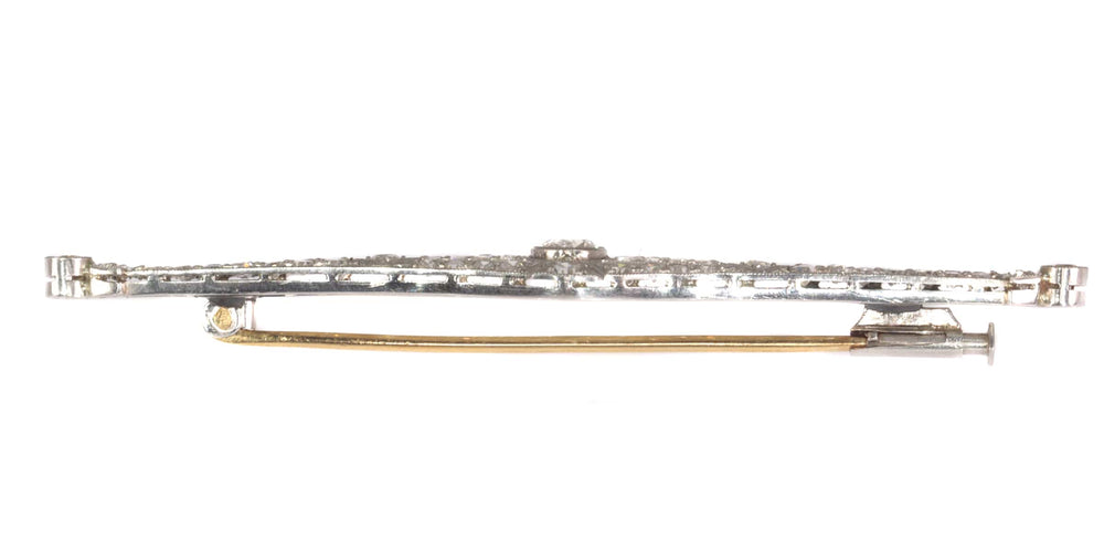 Broche Broche barrette Art déco en platine et diamants 58 Facettes 19309-0109