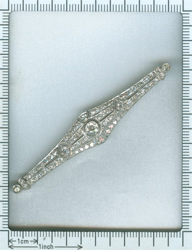 Broche Broche barrette Art déco en platine et diamants 58 Facettes 19309-0109