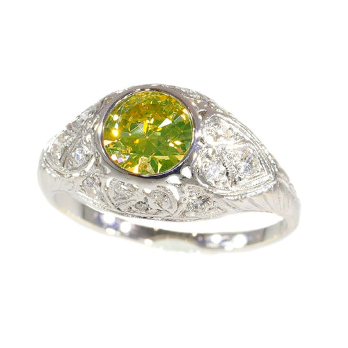 Bague 58 Bague vintage années 1950 en or blanc 18 K et diamants 58 Facettes 21028-0224