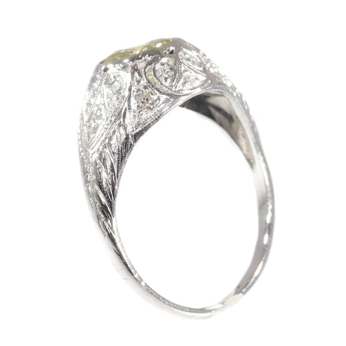 Bague 58 Bague vintage années 1950 en or blanc 18 K et diamants 58 Facettes 21028-0224