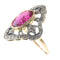 Bague 56 Bague vintage années 1930 en or rouge 18 ct, rubellite et diamants 58 Facettes 20296-0351