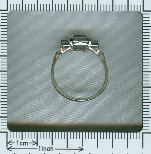 Bague 54 Bague vintage années 1950 Art déco en platine et diamants 58 Facettes 21042-0157