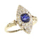 Bague 59 Bague de fiançailles victorienne 1840 en or jaune 18K, saphir et diamants 58 Facettes 21097-0172
