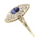 Bague 59 Bague de fiançailles victorienne 1840 en or jaune 18K, saphir et diamants 58 Facettes 21097-0172