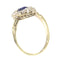 Bague 59 Bague de fiançailles victorienne 1840 en or jaune 18K, saphir et diamants 58 Facettes 21097-0172
