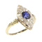 Bague 59 Bague de fiançailles victorienne 1840 en or jaune 18K, saphir et diamants 58 Facettes 21097-0172