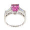 Bague 56 Bague de fiançailles vintage années 1960 en platine, rubellite et diamants 58 Facettes 21162-0447