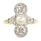 Bague 56 Bague Belle Époque vintage en or jaune 18K avec perle et diamants 58 Facettes 21146-0121