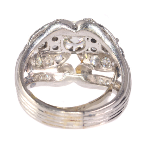 Bague 59 Bague vintage années 1950 en platine et diamants 3,44 ct 58 Facettes 21174-0487